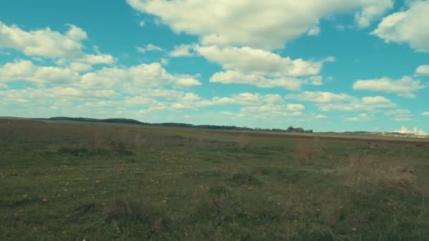 Panorama del paisaje. Vista del pueblo — Vídeo de stock