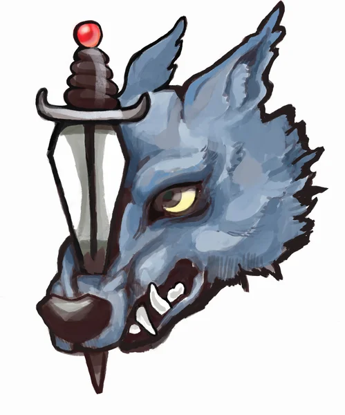 Roaring wolf mascot Stock Picture