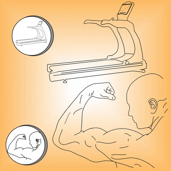 Логотип спортсмен і бігова доріжка Векторні ілюстрації — стоковий вектор