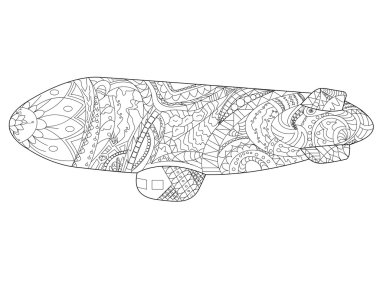 Zeplin boyama vektör yetişkinler için