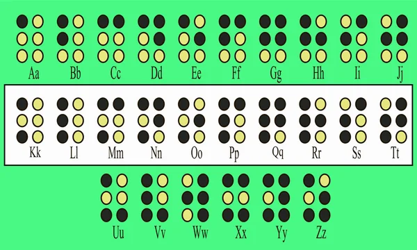 Alfabet voor blinden vectorillustratie — Stockvector