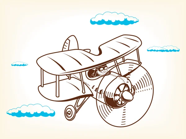 Ilustracja kreskówka samolot wektor — Wektor stockowy