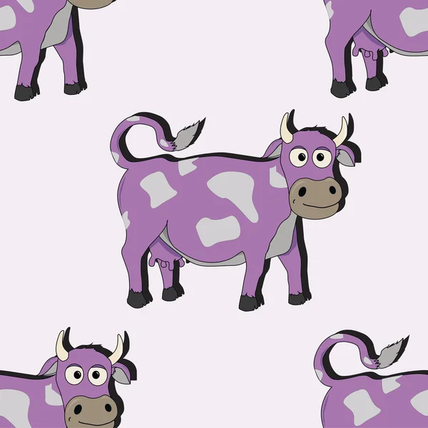 Illustration vectorielle sans couture de vache dessin animé — Image vectorielle