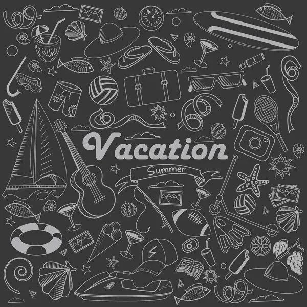 Vacation line art design vector illustration — Stock Vector