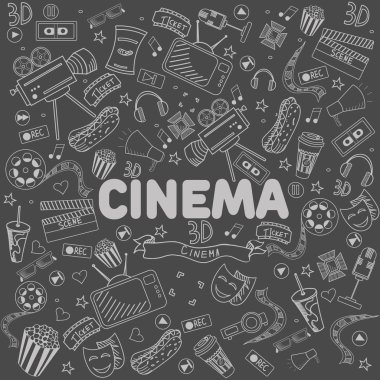 Sinema çizgi sanat tasarlamak vektör