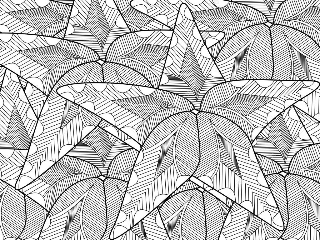 Illustrazione di vettore delle stelle marine libro da colorare per adulti Antistress da colorare per adulti Zentangle stile Righe in bianco e nero