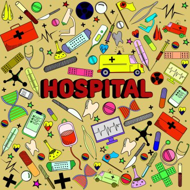 Hastane hat sanat tasarlamak vektör