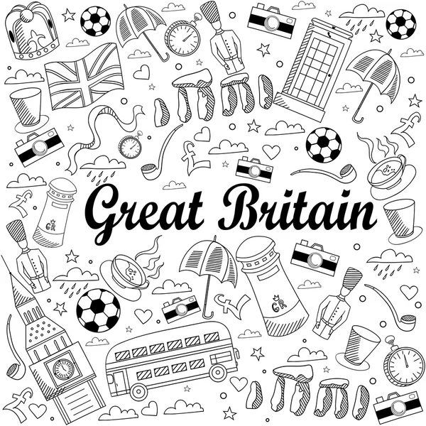 Büyük Britanya'nın hat sanat tasarlamak vektör