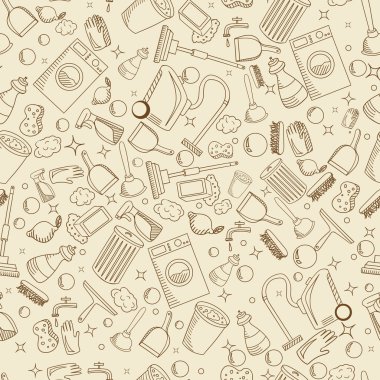 Temizlik sorunsuz retro vektör çizim