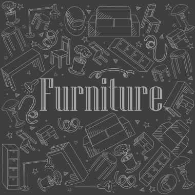 Mobilya tebeşir vektör çizim
