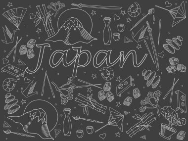 Japonya tebeşir vektör çizim