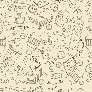 Saat kesintisiz retro vektör çizim