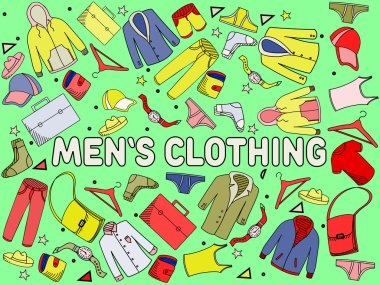 Vektör çizim giyim erkek