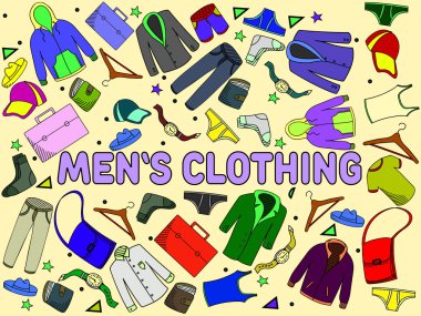 Vektör çizim giyim erkek