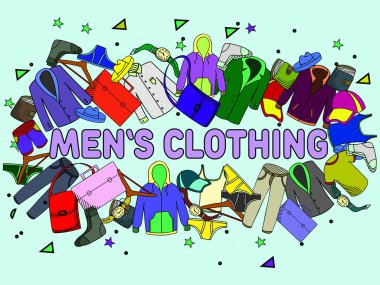 Vektör çizim giyim erkek