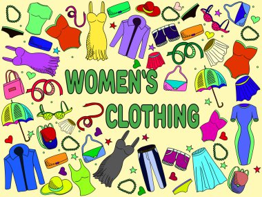 Kadın giyim illüstrasyon vektör