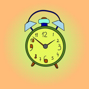 Çalar saat pop art vektör çizim