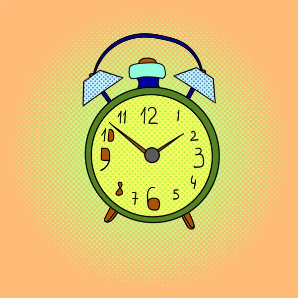 Reloj despertador pop art vector ilustración — Archivo Imágenes Vectoriales