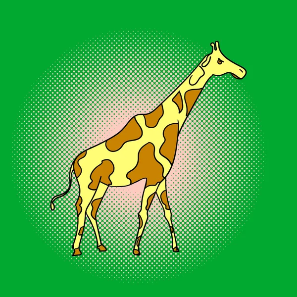 Žirafa pop art vektorové ilustrace — Stockový vektor