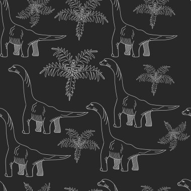 Brontosaurus tebeşir sorunsuz vektör çizim