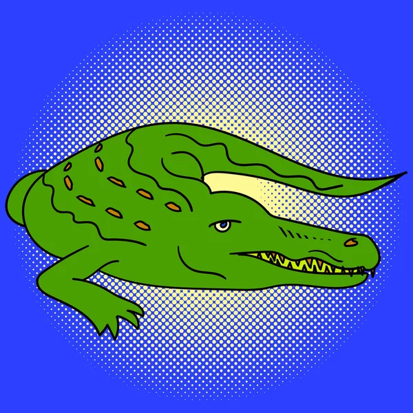 Alligator pop art vector illustration — Stock Vector