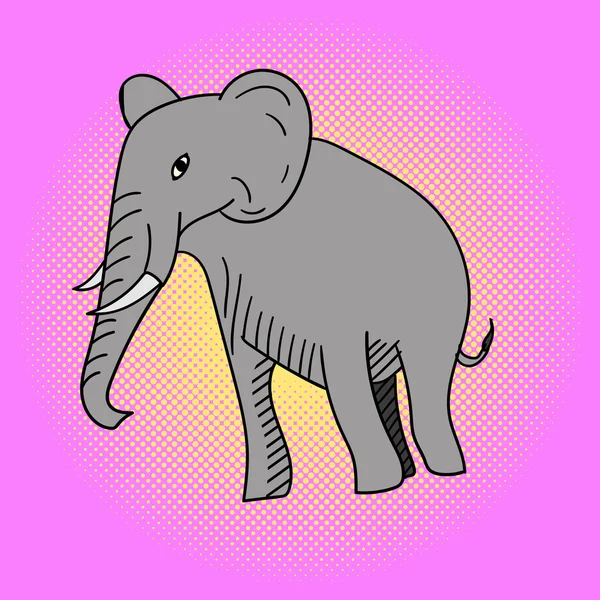 Illustration vectorielle pop art éléphant — Image vectorielle