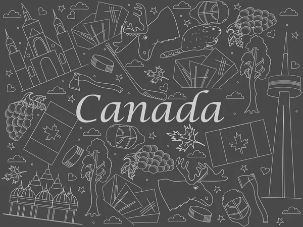 Canadá tiza vector ilustración — Archivo Imágenes Vectoriales