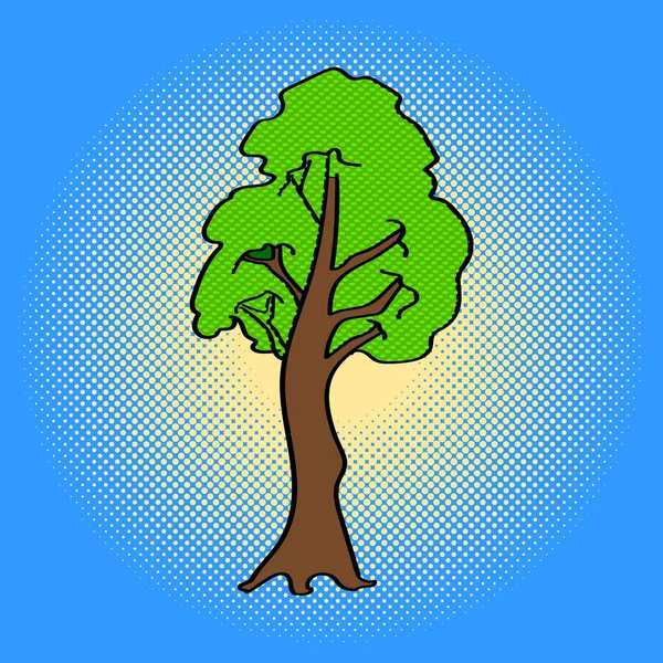 Baum Pop Art Vektor Sternillustration — Stockvektor