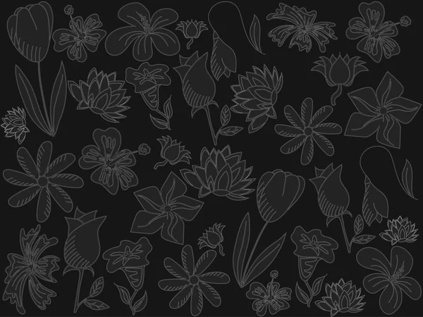 Квіти крейда Векторні ілюстрації — стоковий вектор