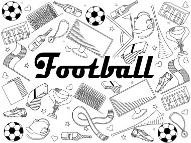 Football coloring book vector illustration clipart