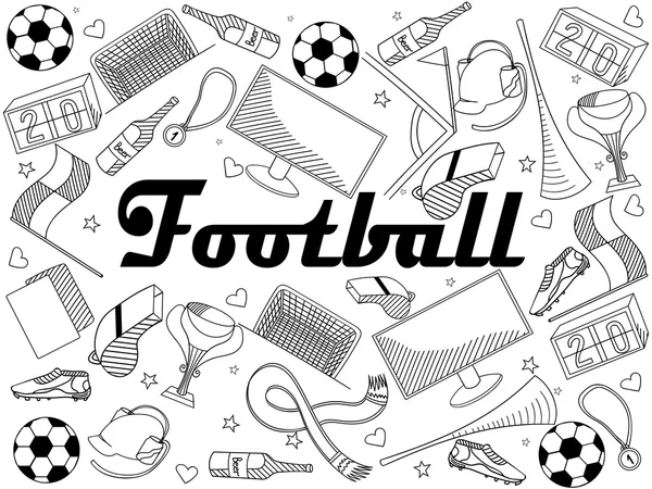 Illustration vectorielle de livre de coloriage football — Image vectorielle