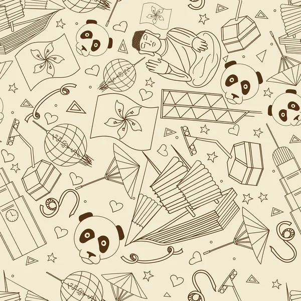 Hong Kong seamless retro vector illustration Stock Vector