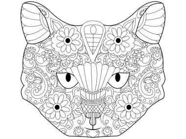 Kedi boyama vektör yetişkinler için