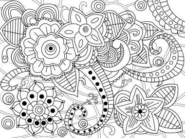 Mandala boyama vektör yetişkinler için