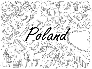 Poland coloring book vector illustration clipart