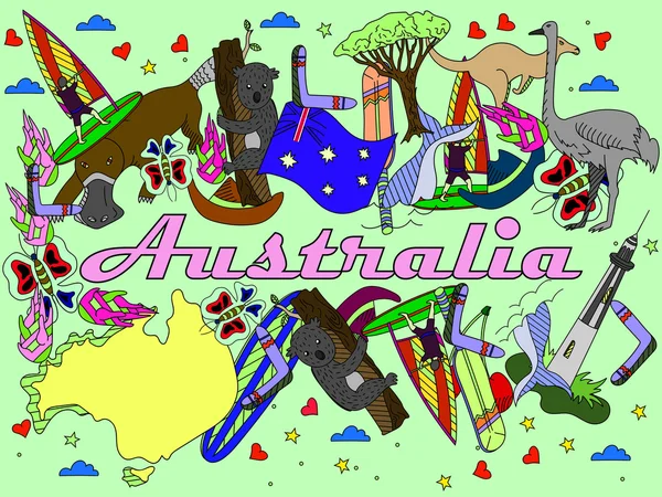 Australia vector ilustración — Archivo Imágenes Vectoriales