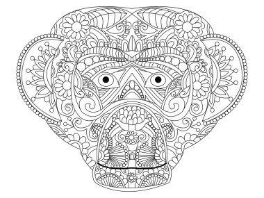 Maymun boyama vektör yetişkinler için