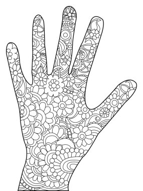 Palm boyama vektör yetişkinler için