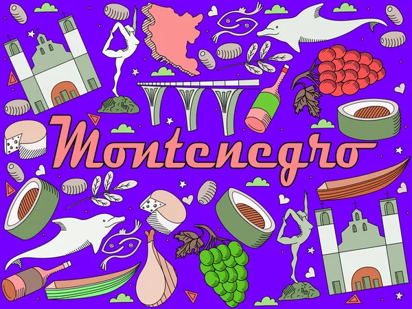 Montenegro vector ilustración — Archivo Imágenes Vectoriales