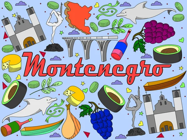 Montenegro vector ilustración — Archivo Imágenes Vectoriales