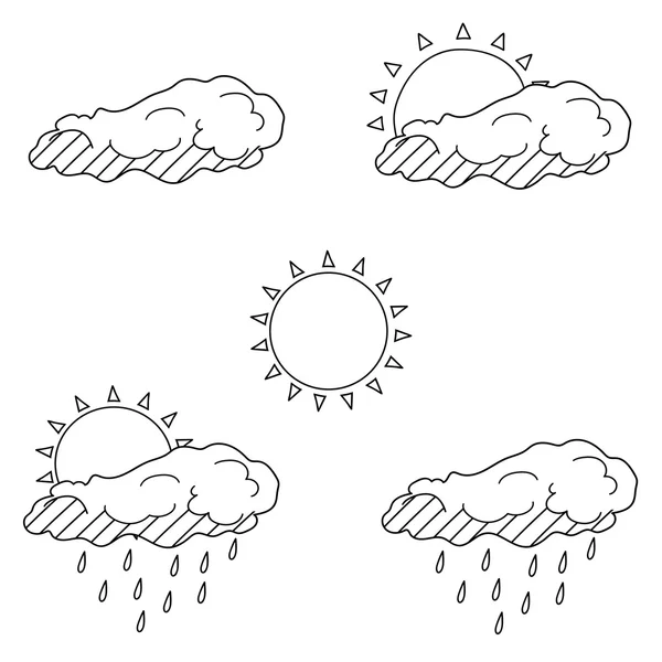 Weather forecast coloring book vector illustration — Wektor stockowy