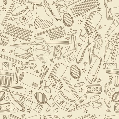 Barbershop dikişsiz retro vektör illüstrasyon