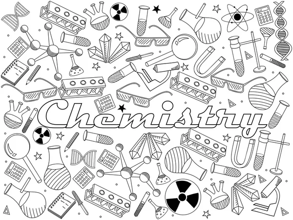 Illustration vectorielle de livre de coloriage de chimie — Image vectorielle