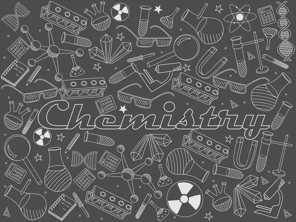 Chemistry chalk vector illustration — 스톡 벡터