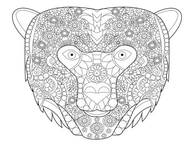 Bear head coloring vector for adults