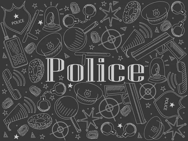 警察粉笔矢量 — 图库矢量图片