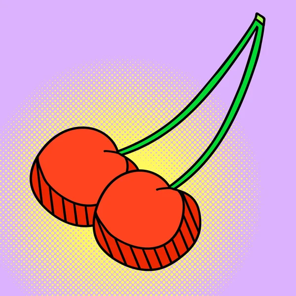 Cherry Pop art vektor illustration — Stock vektor