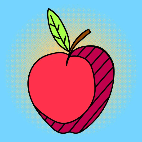 Apple Pop art vectorillustratie — Stockvector