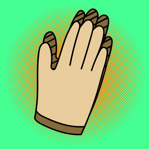 Handschuhe Pop Art Vektor Illustration — Stockvektor