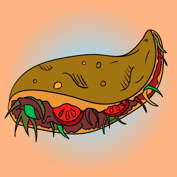 Taco Pop Art Vektor Illustration — Stockvektor